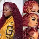 Peruca Simeider Deep Wave Red Lace Front 71cm 99J para mulheres Peruca Simeider Deep Wave Red Lace Front 71cm 99J para mulheres