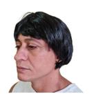 Peruca Sintética Curta Lisa Preta Feminina/ masculina