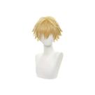 Peruca Sintética Dourada Resistente Ao Calor Para Cosplay De Chainsaw Man Denji, Curta E Em Camadas,