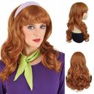 Peruca sintética GNIMEGIL Charming Long Wavy Ginger 45cm Laranja