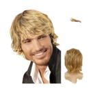 Peruca Sintética Preta Curta Natural E Volumosa Para Homens, Resistente Ao Calor, Para Halloween E