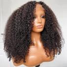 Peruca Skouty Kinky Curly 60cm - Cabelo Humano com Renda Frontal (180 Densidades)