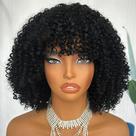 Peruca SOKU curta encaracolada com franja Afro Kinky Curly Hair 25cm