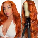 Peruca Srakuw Orange Ginger Body Wave 100% cabelo humano 70cm