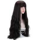 Peruca STYLER 76 cm de comprimento, ondulada, preta, sintética com franja