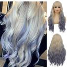 Peruca Swiking Blonde Ombre Azul Encaracolado Longo Sintético