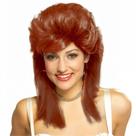 Peruca Swiking Orange Mullet para mulheres Curly 70s 80s Rocker