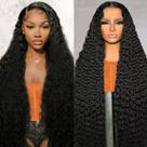 Peruca SYHGK 30" Deep Wave Lace Front 13x6 em Cabelo Humano