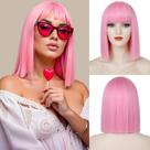 Peruca Tereshar Pink Bob Sintética Resistente ao Calor 30cm Peruca Tereshar Pink Bob Sintética Resistente ao Calor 30cm