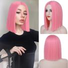 Peruca Tereshar Pink Short Straight Bob na altura dos ombros Peruca Tereshar Pink Short Straight Bob na altura dos ombros