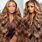 Peruca THGF 30" Loiro Mel 13x6 Lace Front de Cabelo Humano