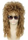 Peruca Topcosplay 20" Brown 70s 80s Mullet Curly Wig Peruca Topcosplay 20" Brown 70s 80s Mullet Curly Wig