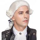 Peruca Traqur Judge Colonial para homens, fantasia branca de Halloween