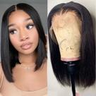 Peruca UTIDE Short Bob 35cm, cabelo humano reto, 150% de densidade
