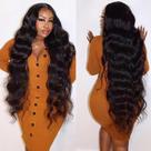 Peruca Uveous 32" com fecho de renda HD com 180% de densidade Body Wave