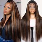 Peruca Vemalin Highlight Human Hair Straight 13x4 Lace 200% 56cm Peruca Vemalin Highlight Human Hair Straight 13x4 Lace 200% 56cm