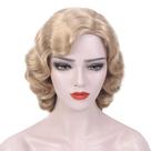 Peruca vintage Water Wave Blonde 18 polegadas, loira clara para mulheres