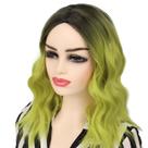 Peruca Wallden Hair Green Bob para mulheres: curta, ondulada, encaracolada, 35 cm