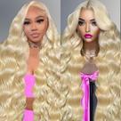 Peruca WAQI 28" 613 Blonde 13x6 de renda frontal Body Wave