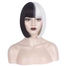 Peruca WeKen Black and White Short Bob para meninas e mulheres Peruca WeKen Black and White Short Bob para meninas e mulheres