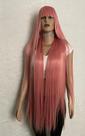 Peruca wig branca preta vermelha rosa 1 metro lisa franja cosplay