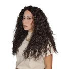 Peruca Wig Cacheada Castanho Claro 60 Cm Envio Imediato