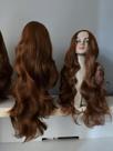 Peruca, wig, castanho claro, castanho, ondulada, 80cm, premium Peruca, wig, castanho claro, castanho, ondulada, 80cm, premium