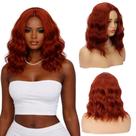 Peruca Wig Curta Corte Moderno Ondulada Sem Franja 40cm