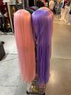 Peruca wig lace wig coloridas 1metro c/ franja lisa cosplay