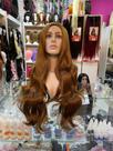 Peruca Wig Lacewig premium Ruivo Ruiva Ondulada longa 75cm