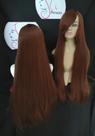 Peruca, wig, marrom, lisa, fibra premium, 75cm
