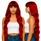Peruca Wig Orgânica 65cm Ondulada com Franja Vermelho Natural