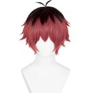 Peruca Wiggy Mermaid Sousou no Frieren Stark preta vermelha + boné