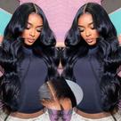 Peruca WZOWZO Wear and Go sem cola, 180% de densidade, 56 cm, cabelo humano