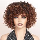 Peruca X-TRESS Short Curly Afro para mulheres negras com franja