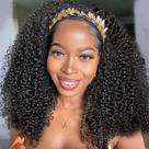 Peruca XSY Kinky Curly com Faixa - Cabelo Humano 100% - 50cm - 150% de Densidade
