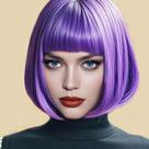 Peruca YOUNIGA Purple Bob 30cm de fibra sintética para mulheres Peruca YOUNIGA Purple Bob 30cm de fibra sintética para mulheres