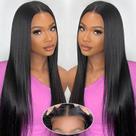 Peruca ZIYGBK Wear and Go sem cola, 100% cabelo humano, 30 cm, preta natural
