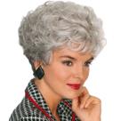 Peruca ZNI Old Lady Grey de cabelo sintético curto Pixie Cut ZN005
