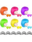 Perucas coloridas LOHO MAGICA Short Bob Hair, pacote com 6 e óculos de sol