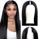 Perucas em V, cabelo humano virgem brasileiro liso