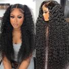 Perucas frontais de renda BVLBVL Deep Wave 20" 180% de densidade HD Lace