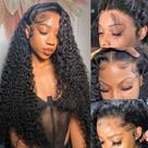 Perucas Frontais de Renda com Cabelo Humano - Ondas Profundas 13x6, 180% de Densidade