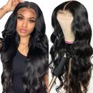 Perucas frontais de renda Hedy Body Wave Human Hair 24" para mulheres negras