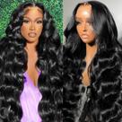 Perucas frontais de renda iesste Body Wave 66cm Cabelo humano 220% de densidade