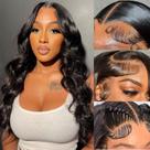 Perucas frontais de renda MAKATI Body Wave 180% de densidade de cabelo humano