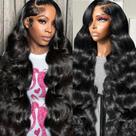 Perucas frontais de renda Neailrtise Body Wave 66 cm de cabelo humano 20%
