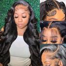 Perucas frontais de renda QUANDIAN Body Wave 28" Cabelo humano 180% de densidade Perucas frontais de renda QUANDIAN Body Wave 28" Cabelo humano 180% de densidade