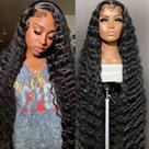 Perucas frontais de renda ROYAL IMPRESSION Loose Deep Wave 200% 28"
