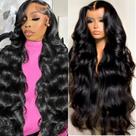 Perucas frontais de renda Samrabeauty 76 cm, cabelo humano, densidade 200